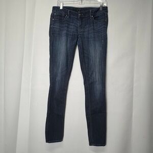 Y2K Vintage Express Jeans Womens Size 4R Dark Wash Low Rise Stretch Denim Skinny